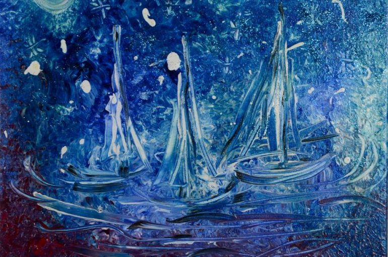 Tela:  “notte stellata” di Viviana De Rosa(giovane artista italiana)