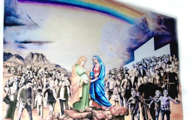 Dipinto raffigurante la visita di Maria ad Elisabetta di Giuseppe La Serra