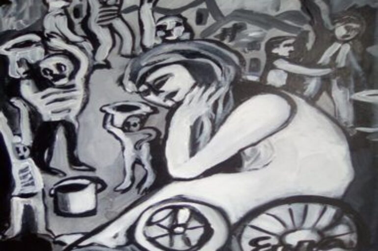 – pittura: “Gaza: il genocidio” di Ana Maria Erra Guevara