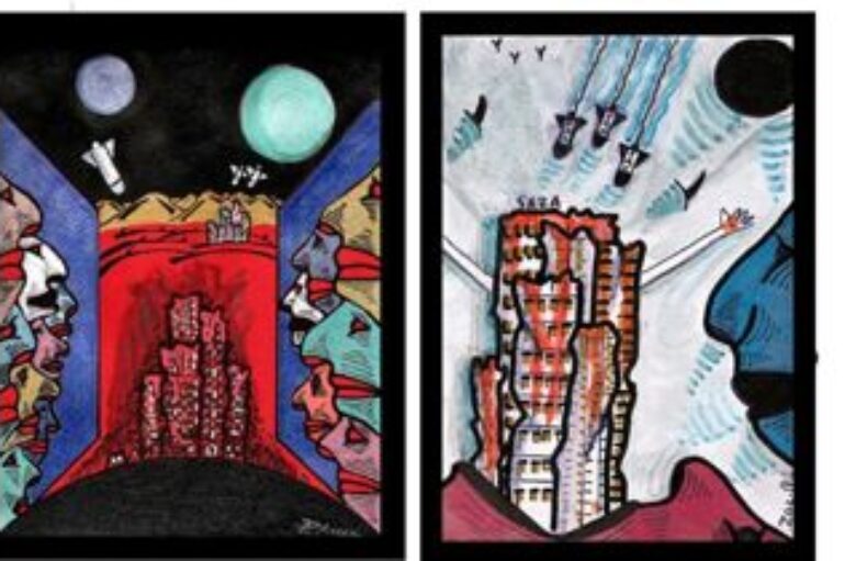 pittura: “Gaza – Il silenzio uccide” di Elvio Petrecca